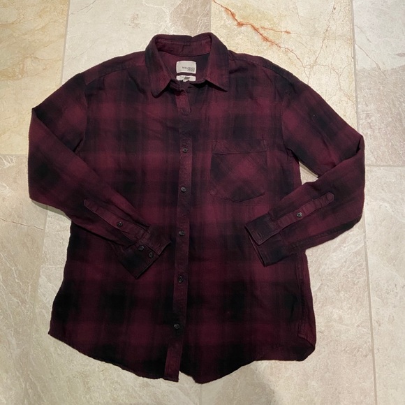 Aritizia Wilfred Flannel Red Checkered Top - Picture 1 of 9